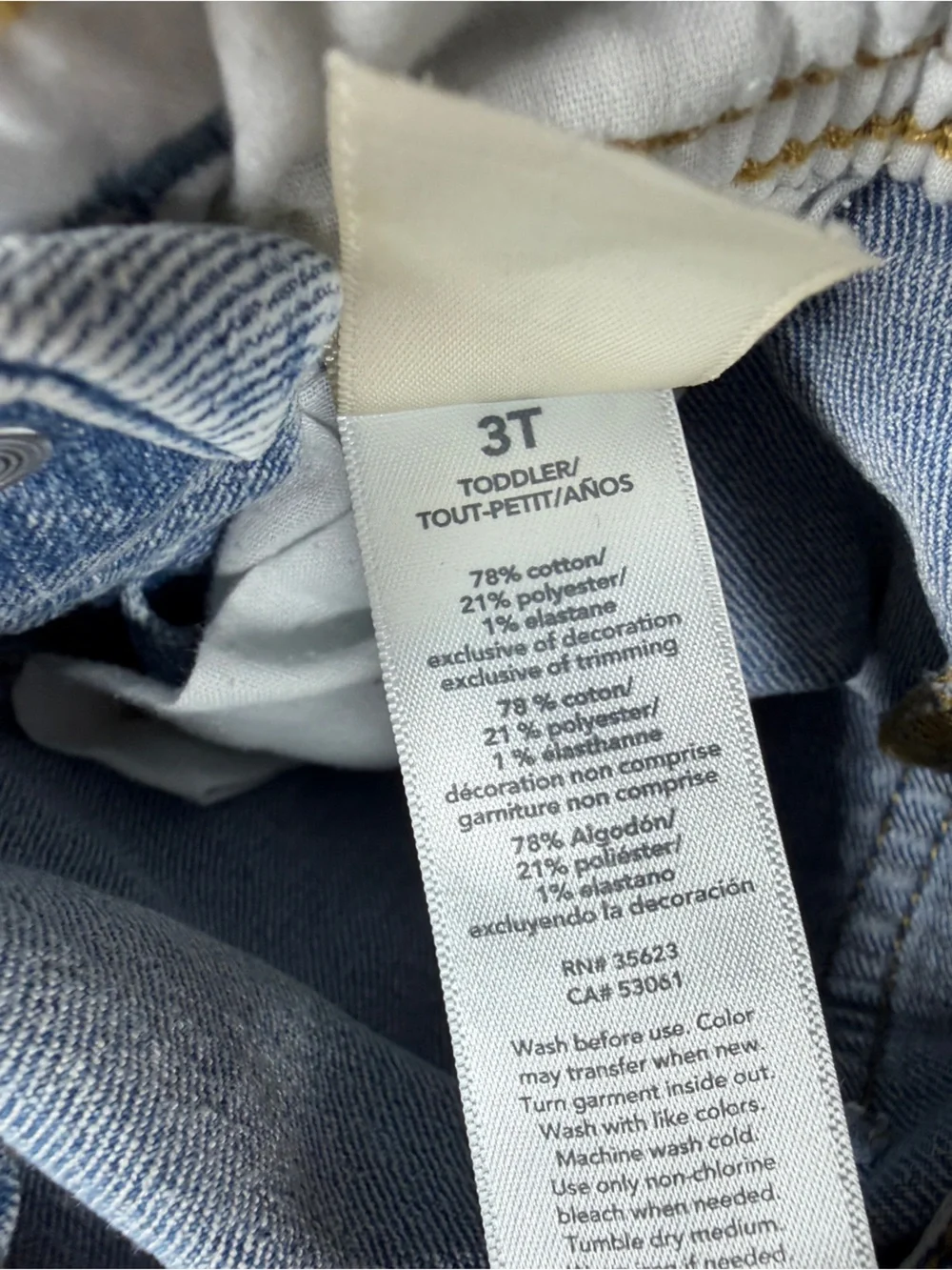 Oshkosh B’gosh Cotton Blend Denim Ligh Blue Jean Overalls Size 3T
